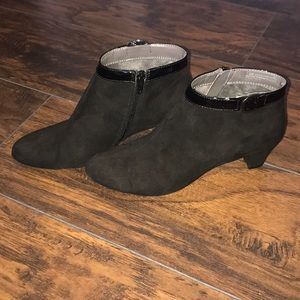 Black sued ankle booties